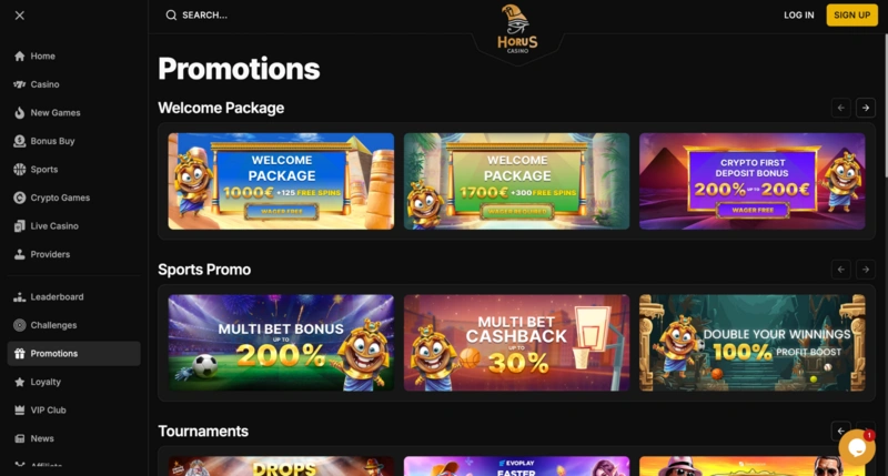 Horus Casino Bonuses