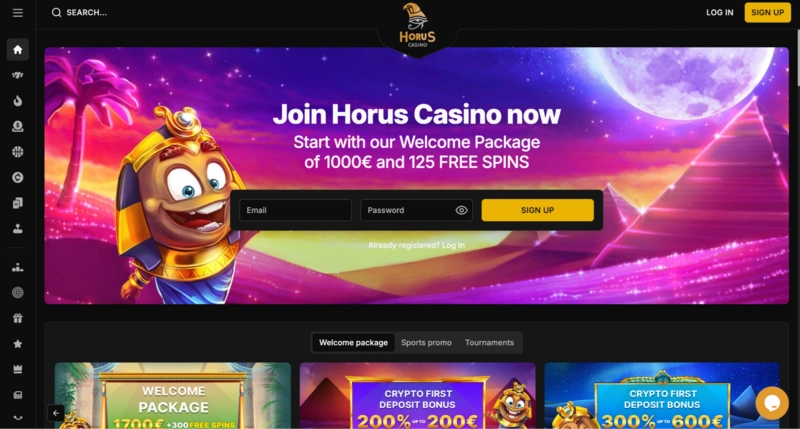 Horus Casino Homepage